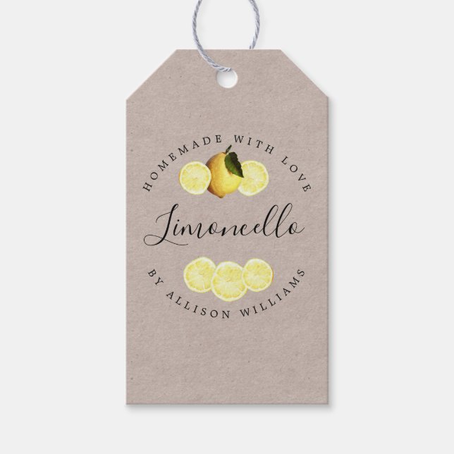 Étiquettes Cadeaux en papier Limoncello Kraft fait (Devant)