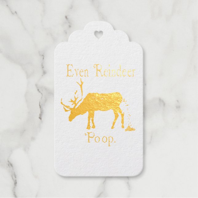 Étiquettes Cadeaux Fantaisie Reindeer Poop Noël (Recto)