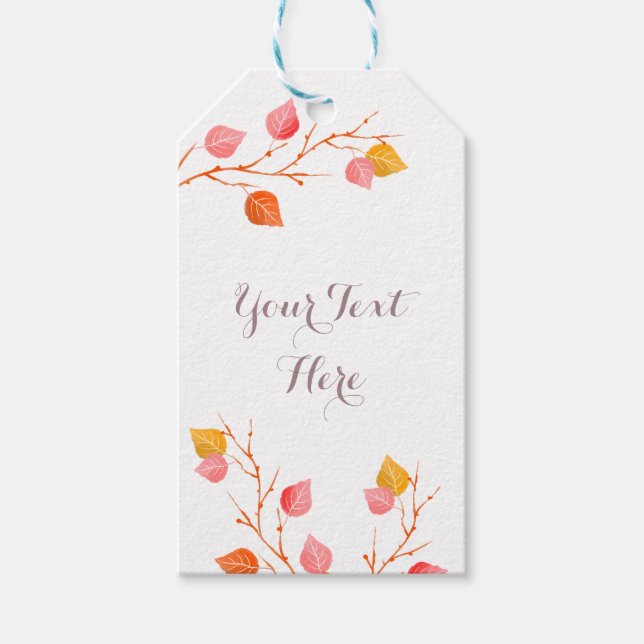 Étiquettes cadeaux Feuilles d'automne (Devant)
