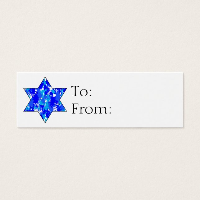 Étiquettes cadeaux Hanoukka Jewish Star (Devant)
