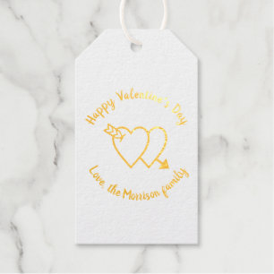 Étiquettes Cadeaux Heureuse Sainte-Valentin coeur rouge script person