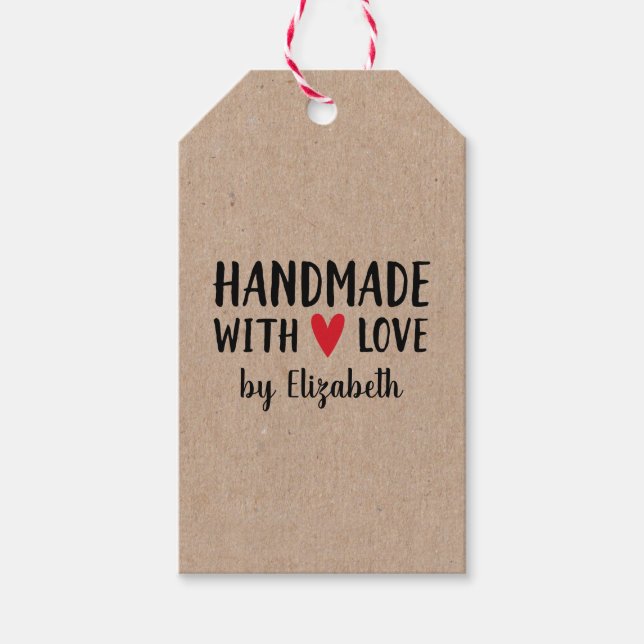 Étiquettes Cadeaux Kraft Personnalisées Fabriquées (Devant)