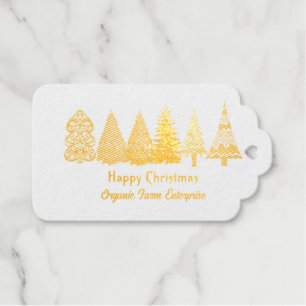 Étiquettes Cadeaux Logo des petites entreprises Arbres de Noël Impres