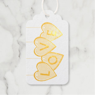 Étiquettes Cadeaux Love Lettering Red Hearts