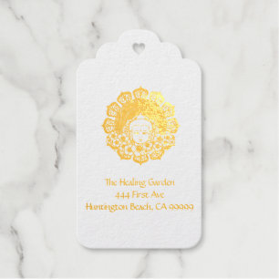 Étiquettes Cadeaux Mandala de fleur de Bouddha personnalisable
