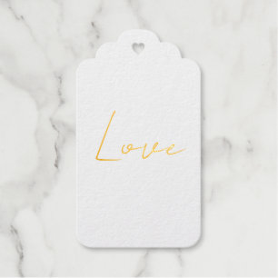 Étiquettes Cadeaux Mariage d'amour blanc tendance Nom de l'écriture m