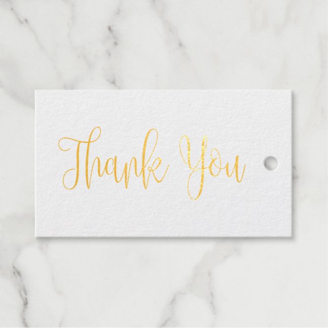 Étiquettes Cadeaux Mariage de calligraphie d'or merci. Élégant simple (Recto (horizontal))