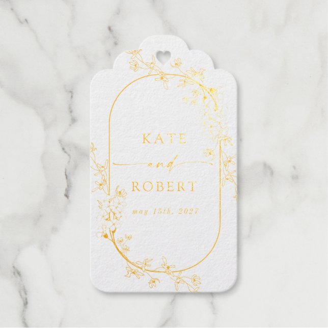 Étiquettes Cadeaux Mariage floral moderne (Recto)
