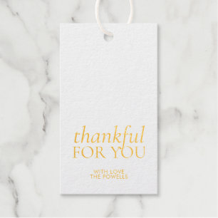 Étiquettes Cadeaux Merci pour vous élégant Thanksgiving Gold Foil