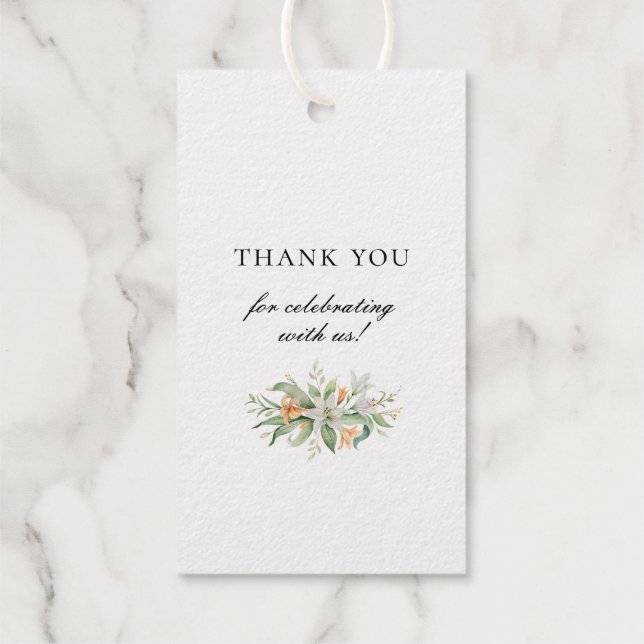 Étiquettes Cadeaux Merci végétal Floral Botanique Favoriser (Verso)
