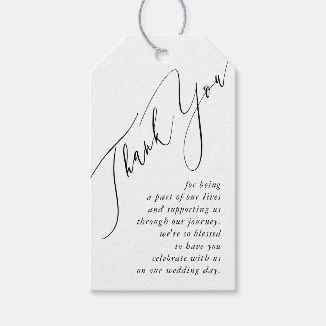 Étiquettes Cadeaux minimaux simples Merci Mariage (Devant)