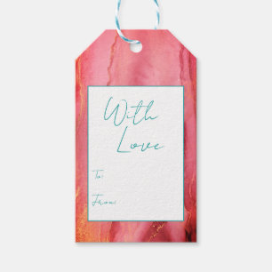 Étiquettes Cadeaux Moderne Rouge Vert Avec Amour