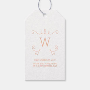 Étiquettes Cadeaux Monogrammes Orange Whimsical Fl