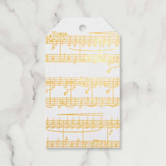 Étiquettes Cadeaux Musique dorée   (Recto)