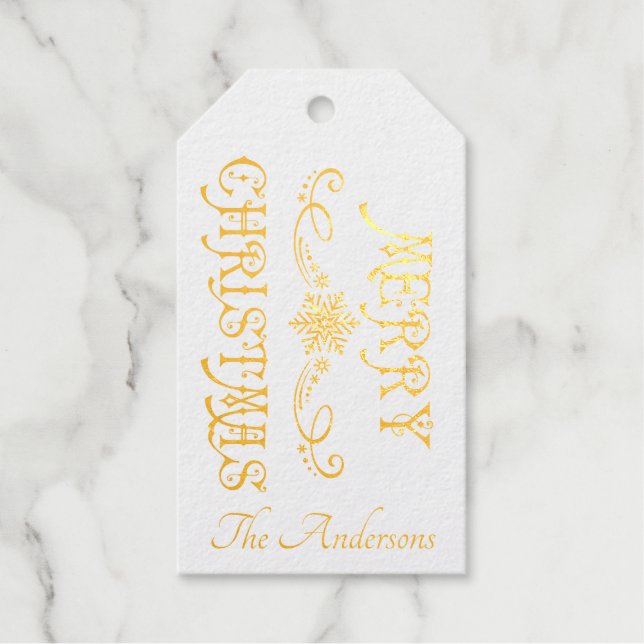Étiquettes Cadeaux Noël Elégant, Victorien Personnalisé (Recto)
