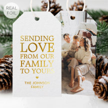 Noël Or Feuille Famille Nom & Photo Luxe