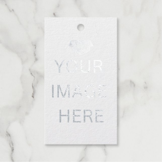 Étiquettes Cadeaux NOUVEAUTÉ ! Balises cadeaux Foil Argent - Rectangl (Recto)