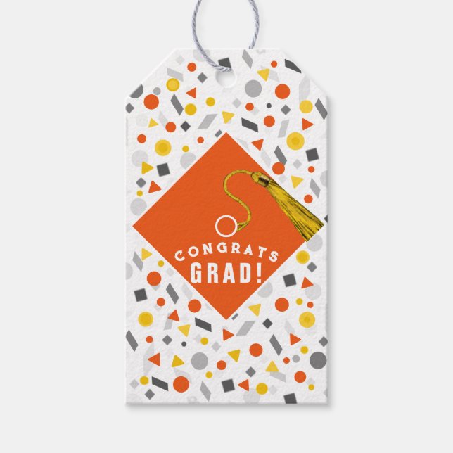 Étiquettes cadeaux Orange Graduation (Devant)