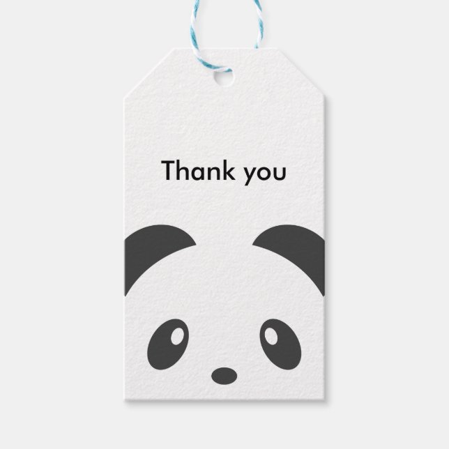 Étiquettes cadeaux Panda (Devant)