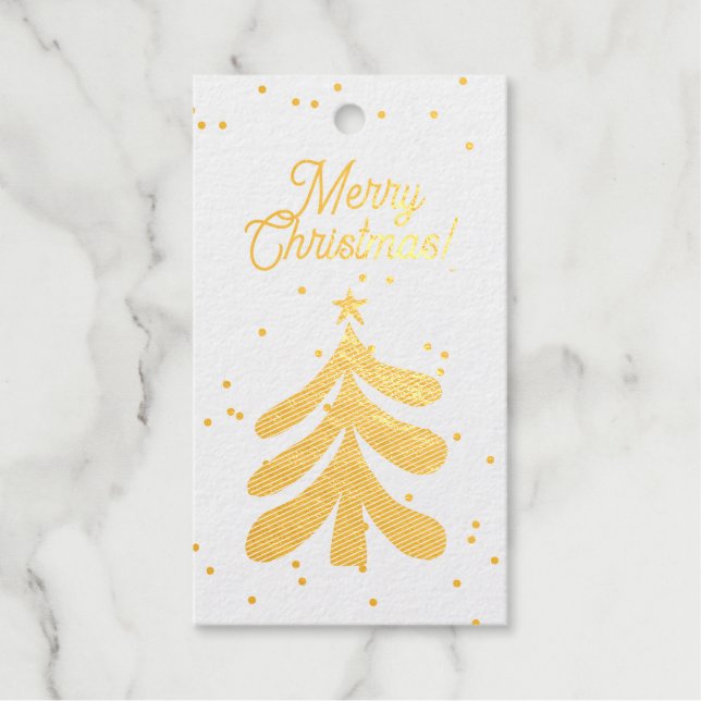Étiquettes Cadeaux Papier d'or Plaques cadeaux de Noël pour cadeaux (Recto)