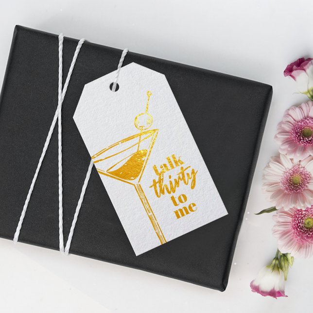 Étiquettes Cadeaux Parlez Trente pour moi 30e anniversaire Cocktail P (Créateur téléchargé)