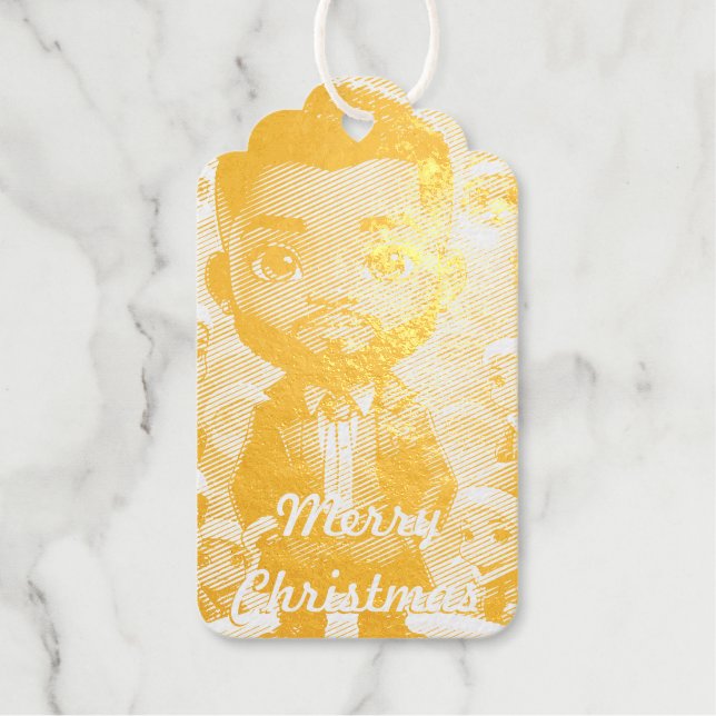 Étiquettes Cadeaux Père Noël Baby ! Etiquette cadeau en aluminium (Recto)