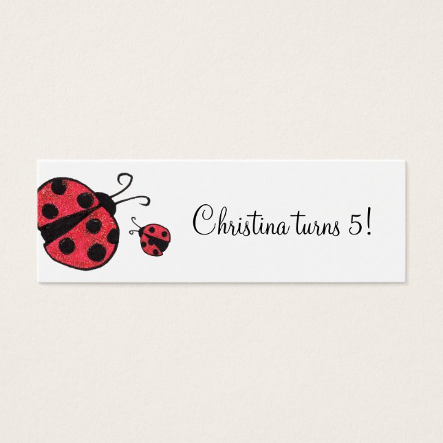 Étiquettes cadeaux personnalisées de Ladybug (Devant)
