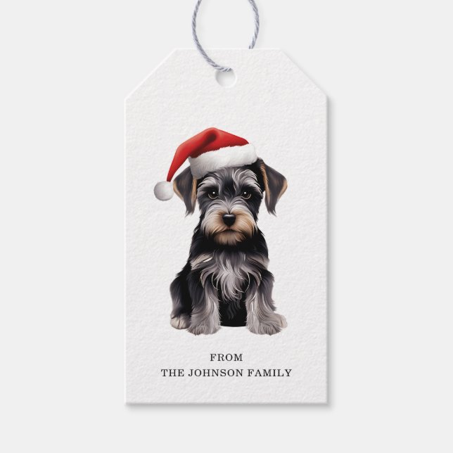 Étiquettes cadeaux personnalisées Schnauzer Dog (Devant)