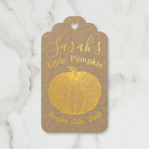 Étiquettes Cadeaux Petit Citrouille Automne Baby shower d'automne Fav