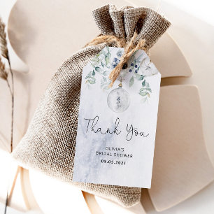 Étiquettes cadeaux pour la douche d'hiver eucalypt