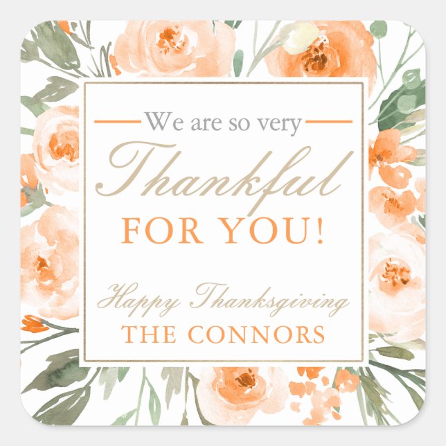 Étiquettes cadeaux pour Merci Floral Thanksgiving (Devant)