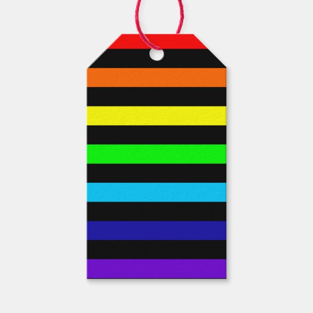 Étiquettes cadeaux Rainbow Stripes (Devant)