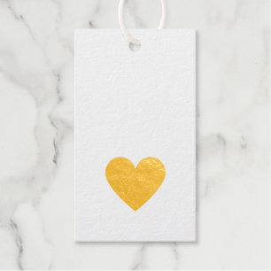 Étiquettes Cadeaux Real Gold Foil Coeur Moderne Minimal Élégant Simpl