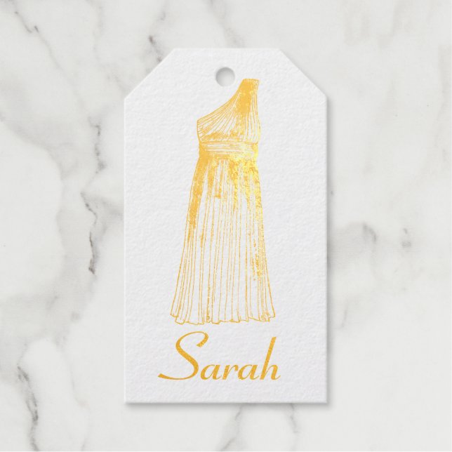 Étiquettes Cadeaux Robe de demoiselle d'honneur de la fête nuptiale D (Recto)