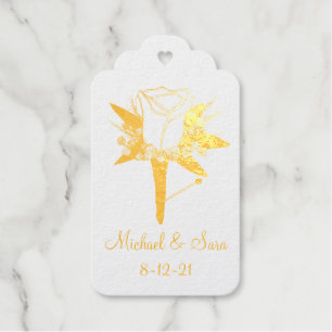Étiquettes Cadeaux Rose Boutonniere Mariages Groomsmen