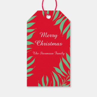 Étiquettes Cadeaux rouges et verts
