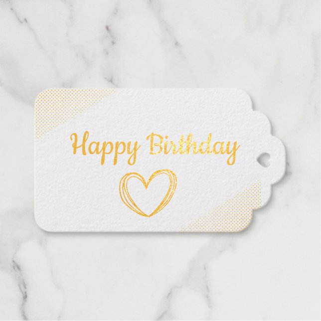 Étiquettes Cadeaux simple classique joyeux cadeau d'anniversaire (Recto (horizontal))