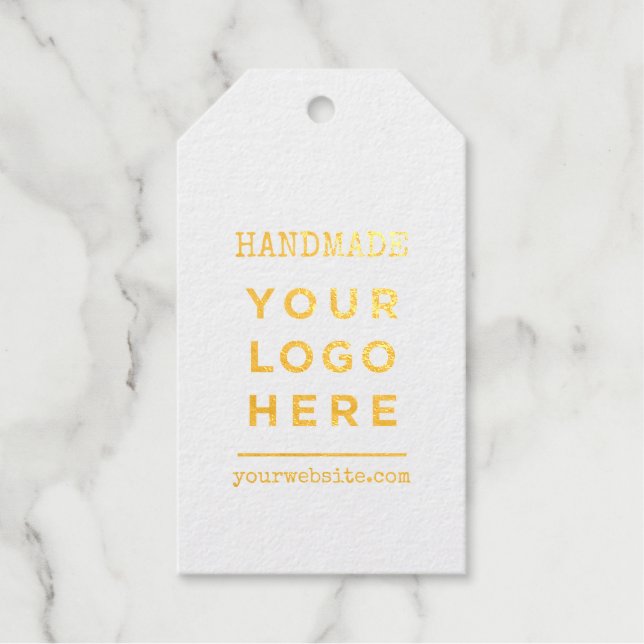 Étiquettes Cadeaux Site Web artisanal | Logo d'entreprise personnalis (Recto)
