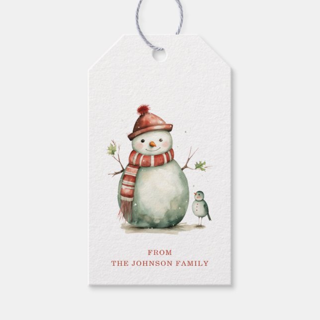 Étiquettes cadeaux Snowman (Devant)
