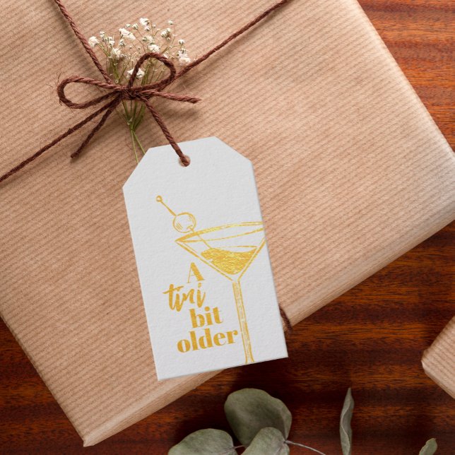Étiquettes Cadeaux Un Tini Un Peu Plus Ancien Cocktail Anniversaire (Créateur téléchargé)