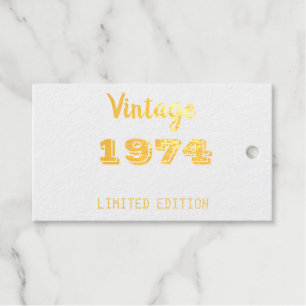 Étiquettes Cadeaux Vintage 1974 édition limitée 50e anniversaire