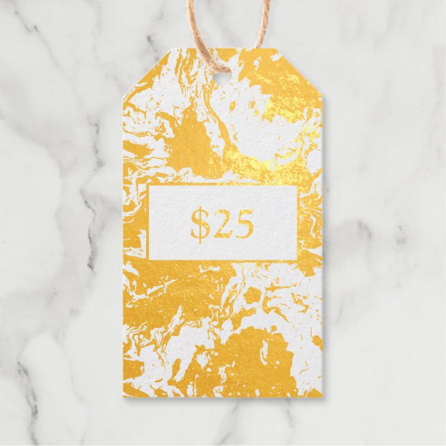 Étiquettes Cadeaux Votre prix logo Gold Votre entreprise d'informatio (Recto)