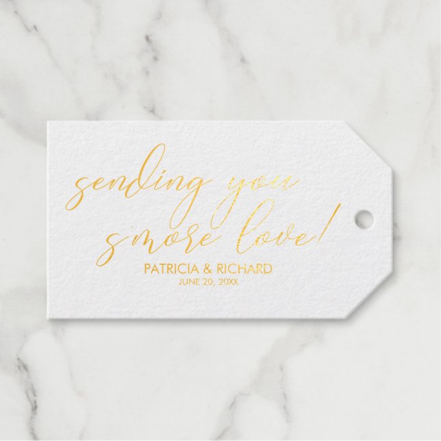 Étiquettes Cadeaux Vous Envoyez Plus D'Amour Chic Mariage Faveurs (Recto (horizontal))