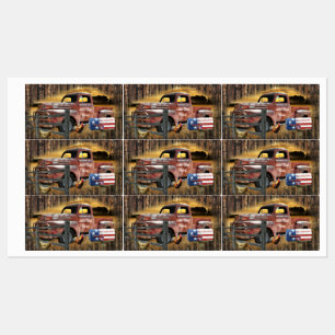 Étiquettes Camion rouge Vintage Camion rouge Camion agricole