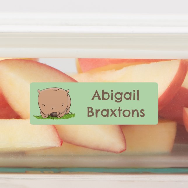 Étiquettes Caricature de bébé wombat personnalisée (Apposé)