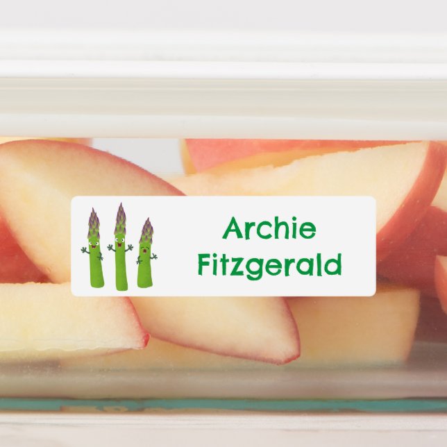 Étiquettes Caricature de légumes asperges mignonnes personnal (Apposé)