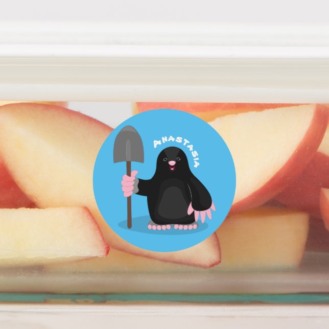 Étiquettes Caricature mole joyeux (Apposé)