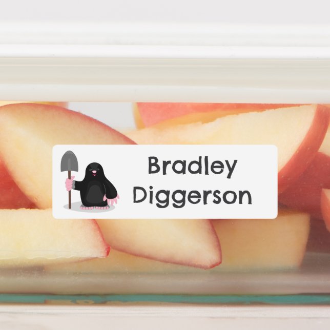 Étiquettes Caricature mole joyeux personnalisée (Apposé)