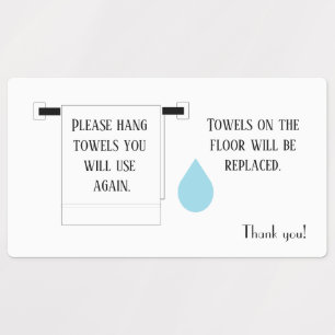 Étiquettes Carte de visite des signes Hotel Towel