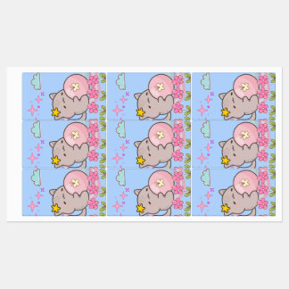 Étiquettes cat with flowers